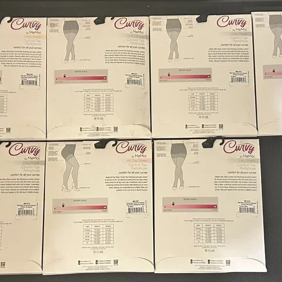 MeMoi Curvy Control Top Pantyhose 7X - New - Picture 2 of 2